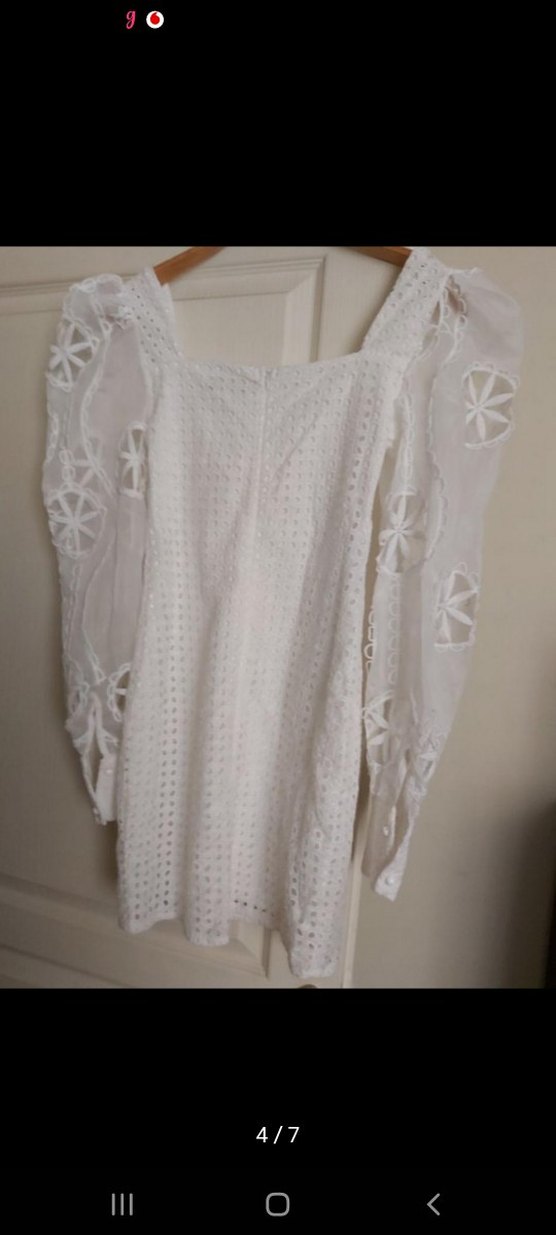 Beyaz Nakışlı Dantel Detaylı Bohem Bluz - Görsel 2