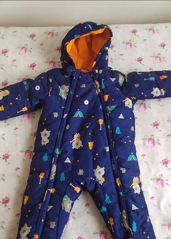 Desenli Lacivert Bebek Kayak Tulumu - Görsel 2