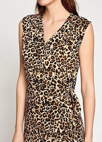 Koton Leopar desenli midi ebise