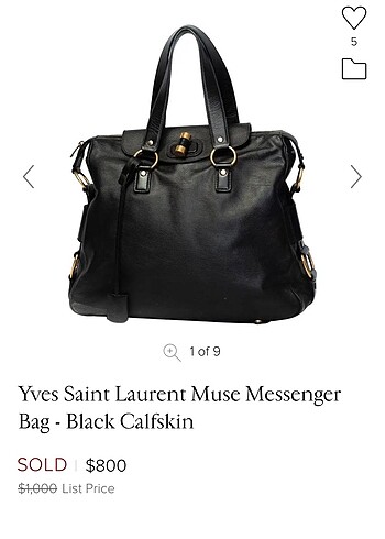 Beden Vintage YSL Muse Messenger (lekesi var)