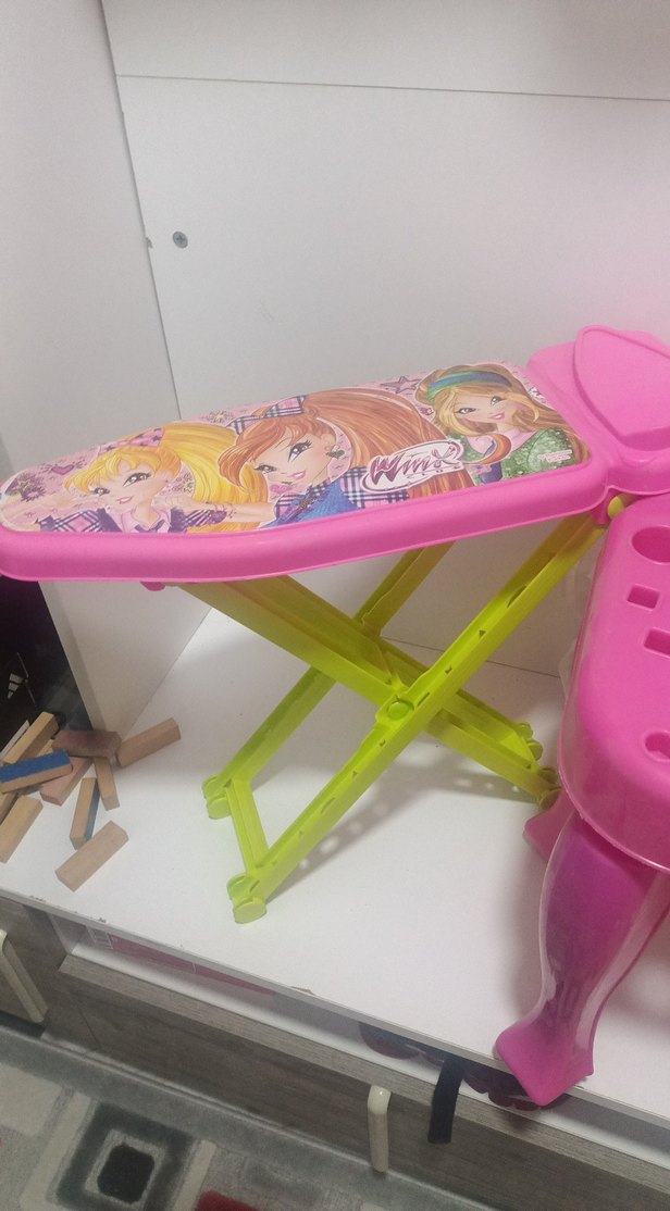 Renkli Pembe Çocuk Sandalyesi masası kuaför ütü masası - Görsel 3