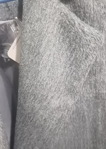 Gri çift düğmeli kaban - Görsel 6