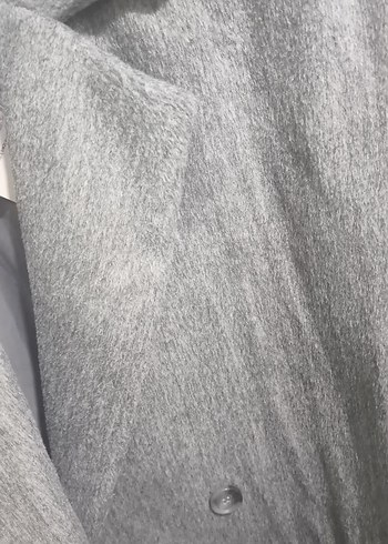 Gri çift düğmeli kaban - Görsel 5