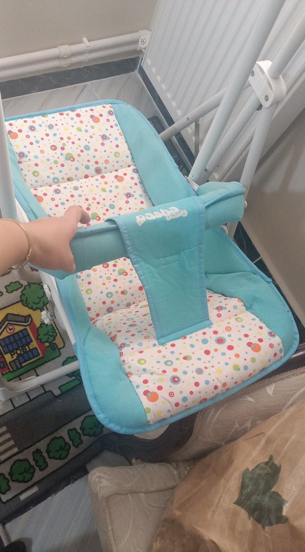 Pastel Mavi Bebek Salıncak Sandalyesi ana kucağı sallanan beşik - Görsel 4
