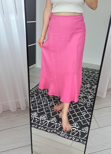 Pembe keten etek 