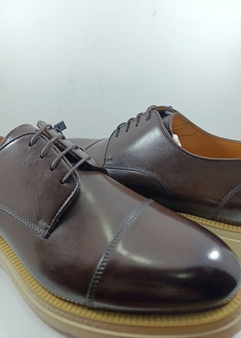 Kahverengi Hakiki Deri Erkek Klasik Ayakkabı - Görsel 6