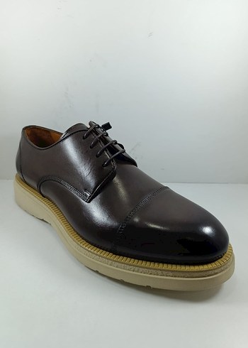 Kahverengi Hakiki Deri Erkek Klasik Ayakkabı - Görsel 2
