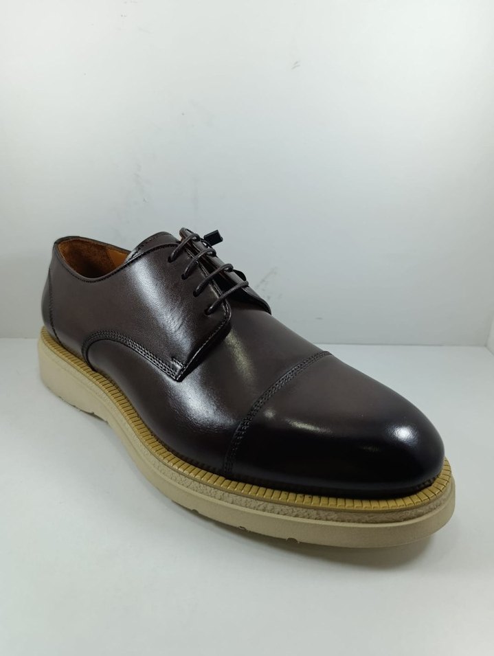 Kahverengi Hakiki Deri Erkek Klasik Ayakkabı - Görsel 2