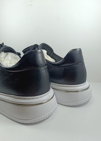 Hakiki Deri Siyah Bağcıklı Erkek Günlük Spor Ayakkabı Casual - Görsel 10