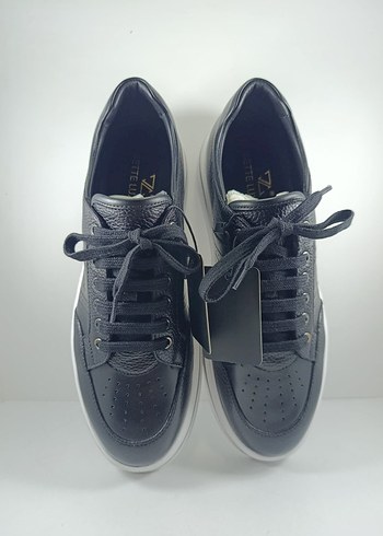 Hakiki Deri Siyah Bağcıklı Erkek Günlük Spor Ayakkabı Casual - Görsel 8