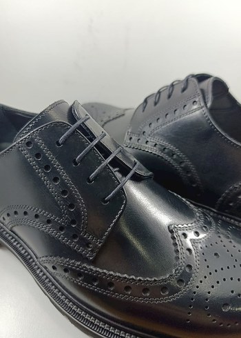 TAMER TANCA Hakiki Deri Erkek Siyah Klasik Rugan Ayakkabı - Görsel 7