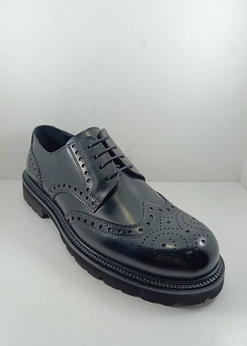 TAMER TANCA Hakiki Deri Erkek Siyah Klasik Rugan Ayakkabı - Görsel 5