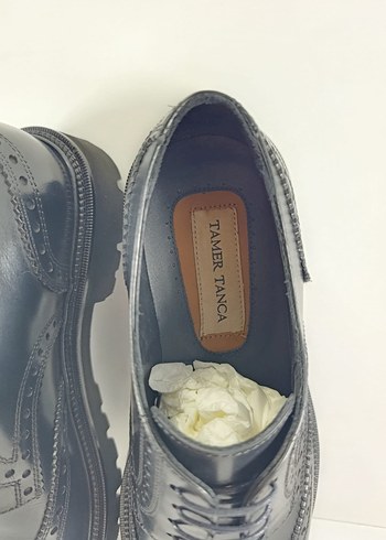 TAMER TANCA Hakiki Deri Erkek Siyah Klasik Rugan Ayakkabı - Görsel 11