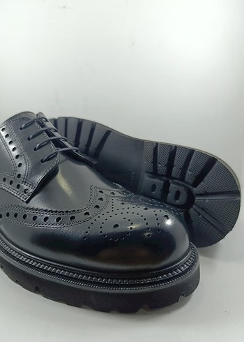 TAMER TANCA Hakiki Deri Erkek Siyah Klasik Rugan Ayakkabı - Görsel 3