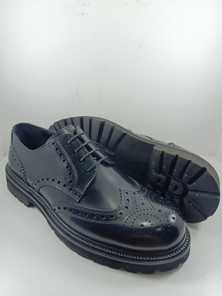 TAMER TANCA Hakiki Deri Erkek Siyah Klasik Rugan Ayakkabı - Görsel 2