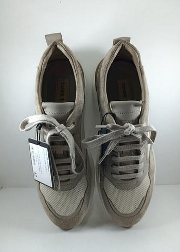 Hakiki Bej Süet Erkek Bağcıklı Spor Ayakkabı Casual Sneaker - Görsel 8