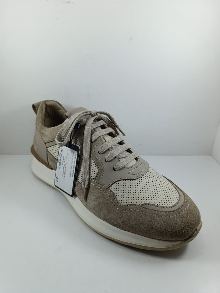 Hakiki Bej Süet Erkek Bağcıklı Spor Ayakkabı Casual Sneaker - Görsel 3