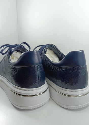 Hakiki Deri Lacivert Bağcıklı Erkek Günlük Spor Ayakkabı Casual - Görsel 10