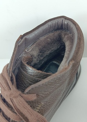 Hakiki Deri İçi Kürklü Hakiki Kahverengi Bağcıklı Erkek Botu - Görsel 5