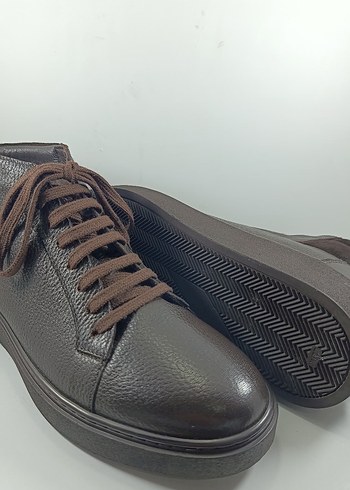 Hakiki Deri İçi Kürklü Hakiki Kahverengi Bağcıklı Erkek Botu - Görsel 4