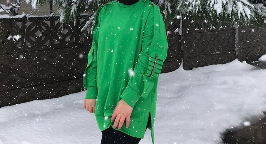 Yeşil scuba sweatshirt