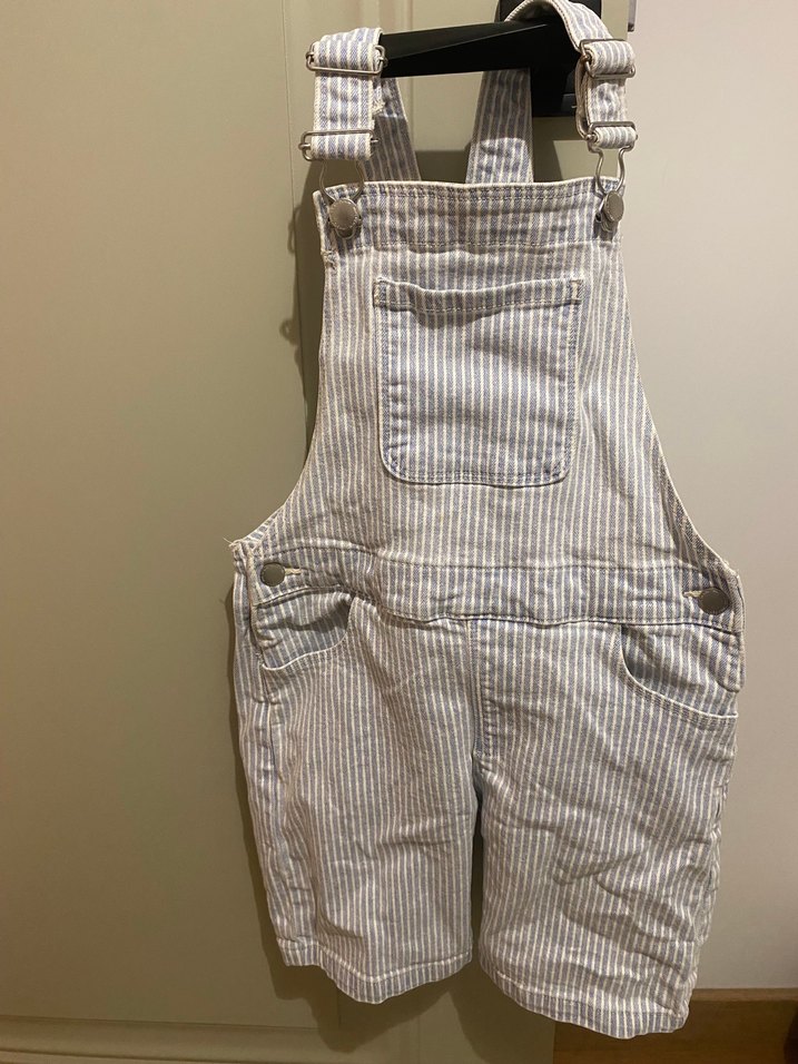 Erkek Çocuk Çizgili Kot Salopet - Görsel 3