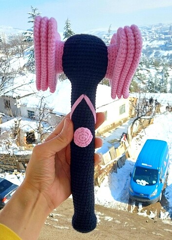  Amigurumi black pink tightstick