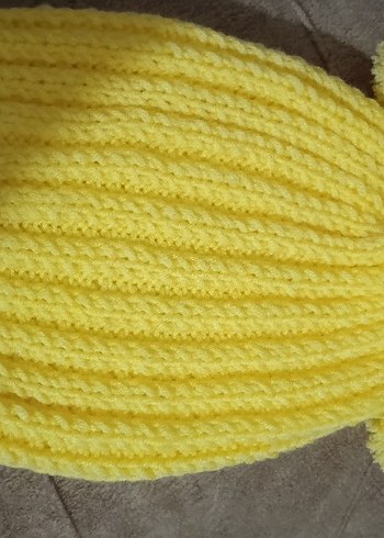 Sarı Örgü Kadın Bere - Görsel 2