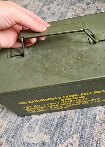 Kahverengi Metal Taşıma Kutusu/muhimmat sandigi - Görsel 2