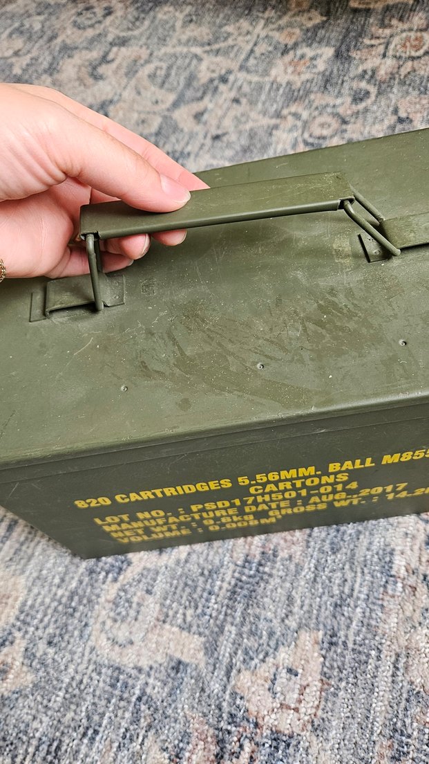 Kahverengi Metal Taşıma Kutusu/muhimmat sandigi - Görsel 2