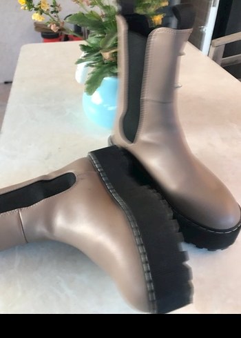 Bej Platform Topuklu Kadın chelsea Bot - Görsel 3