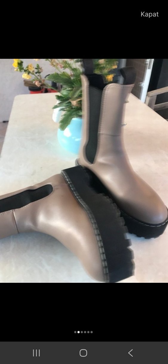 Bej Platform Topuklu Kadın chelsea Bot - Görsel 3