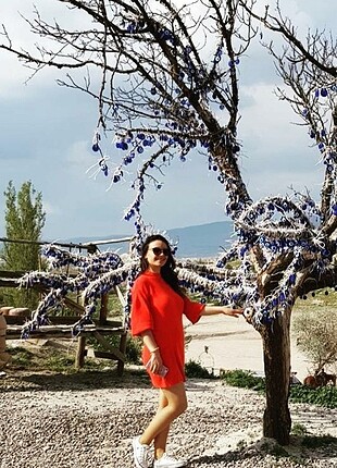 Mercan triko mini elbise  - Görsel 5