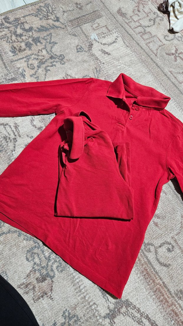 LC Waikiki Kırmızı polo yaka okul sweat — görsel 3/4