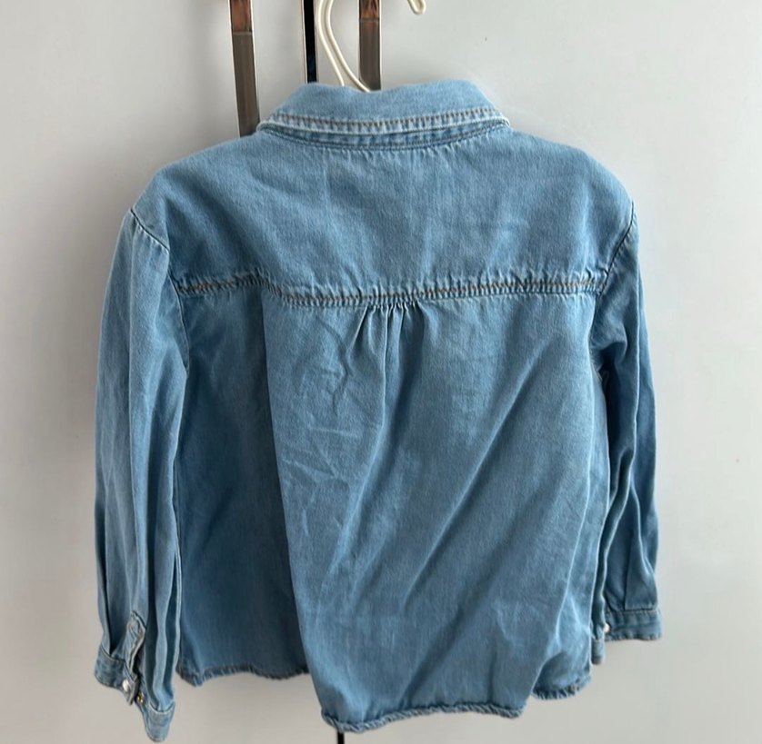 Kız Çocuk Denim Gömlek Uzun Kollu - Görsel 3