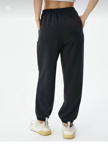 Siyah Rahat Kesim Kadın Eşofman Altı - Görsel 4