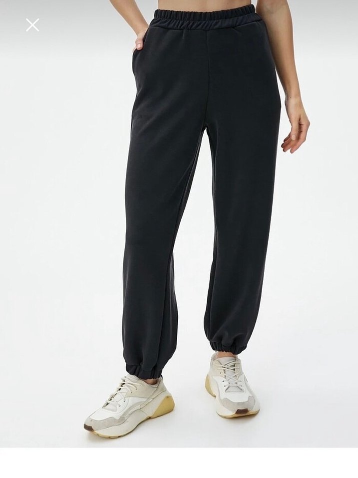 Siyah Rahat Kesim Kadın Eşofman Altı - Görsel 3