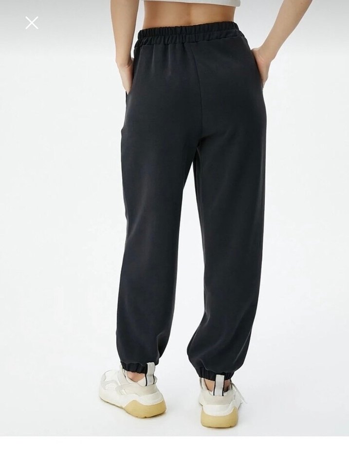 Siyah Rahat Kesim Kadın Eşofman Altı - Görsel 4