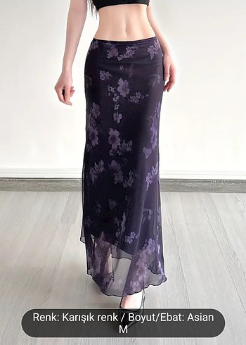 Mor Midi Uzunluğunda Gotik Kadın Etek
