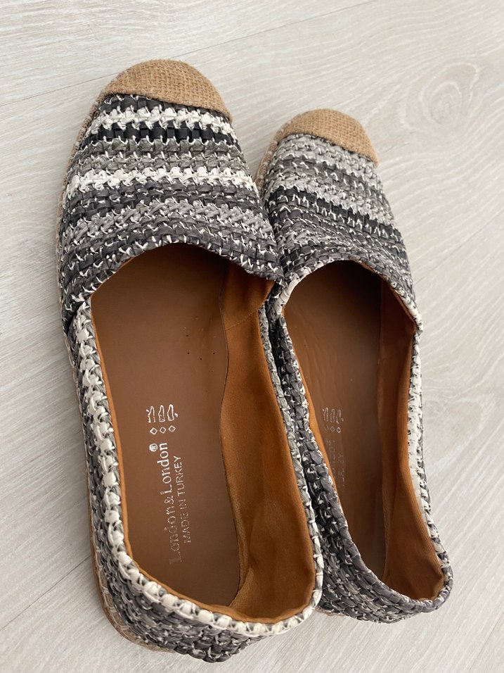 Gri Örgü Kadın Dolgu Topuk Espadril - Görsel 2