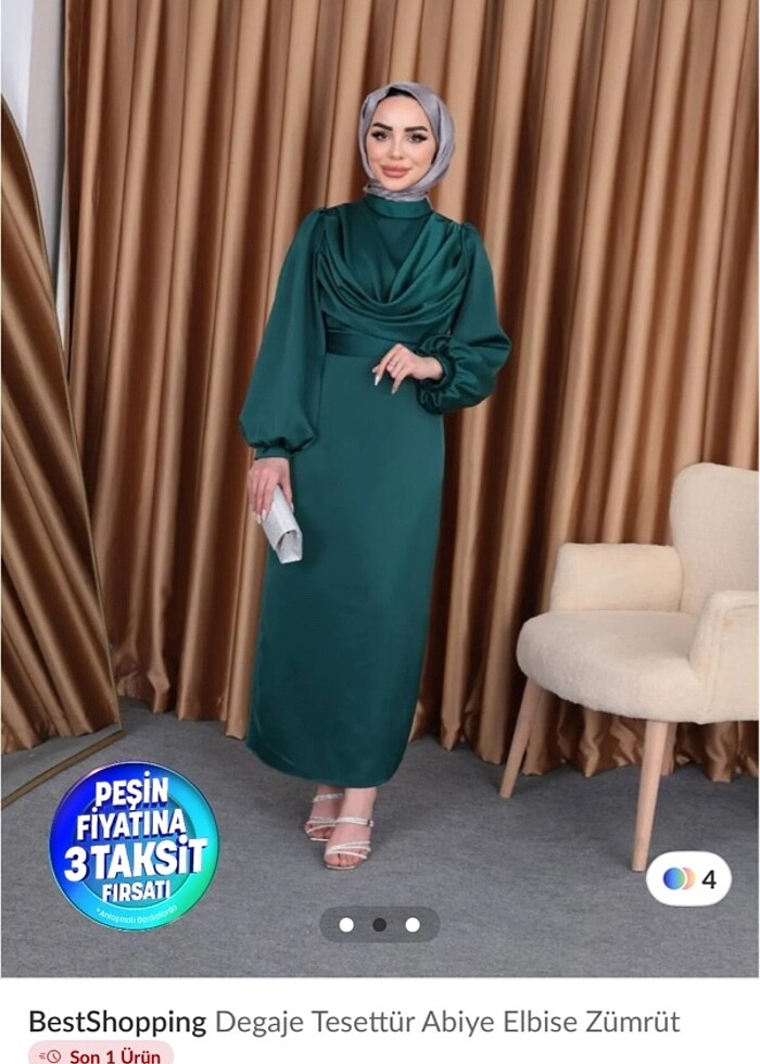 Saten elbise - Görsel 3