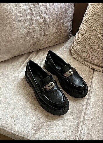 37 Beden siyah Renk bershka oxford makosen ayakkabı