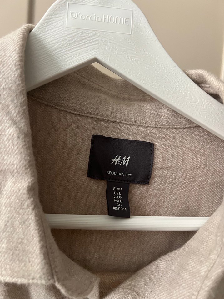 Bej Keten Erkek Gömlek Uzun Kollu - Görsel 4