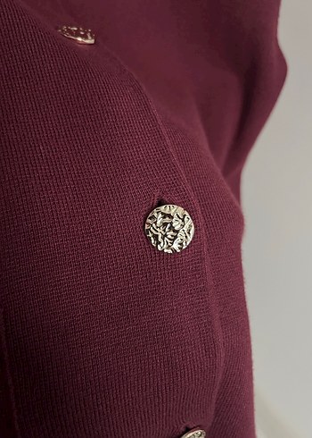 Lefties Düğmeli Bordo Kadın Hırka - Görsel 5