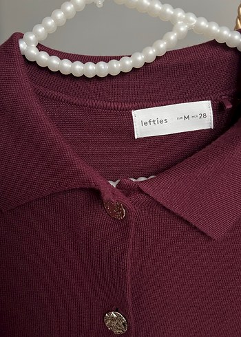Lefties Düğmeli Bordo Kadın Hırka - Görsel 6