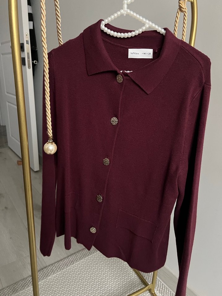 Lefties Düğmeli Bordo Kadın Hırka - Görsel 2