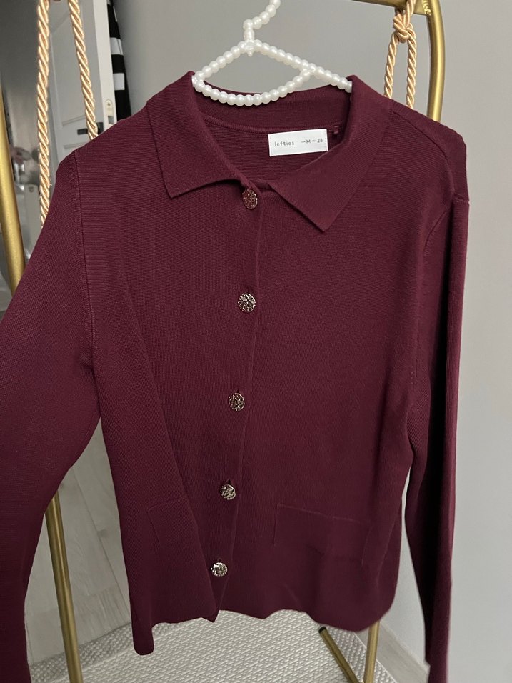 Lefties Düğmeli Bordo Kadın Hırka - Görsel 4