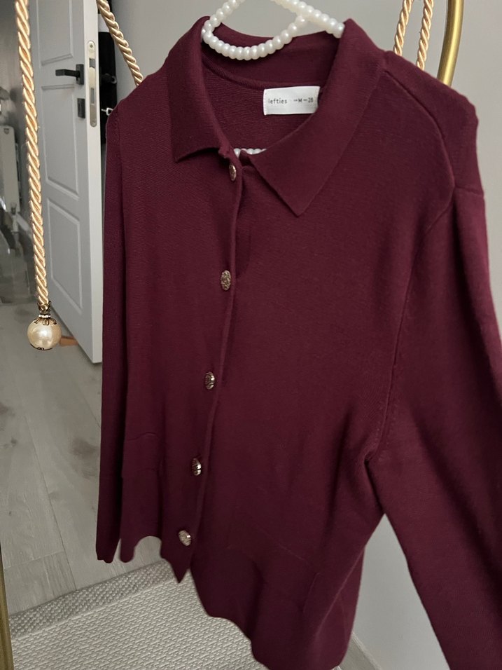 Lefties Düğmeli Bordo Kadın Hırka - Görsel 3