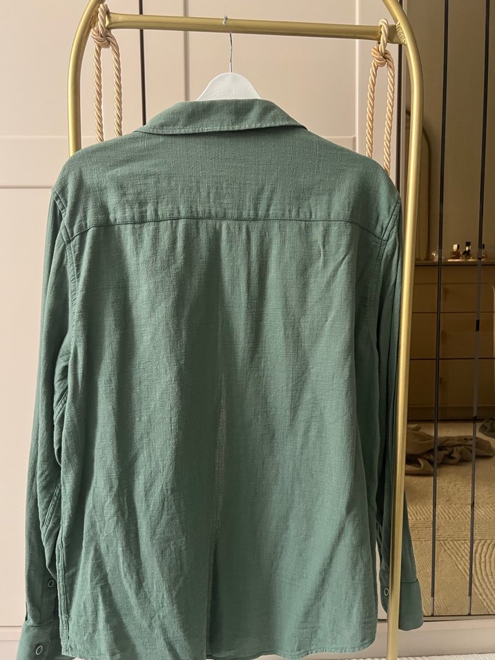 Erkek yeşil  Uzun Kollu Gömlek - Görsel 2