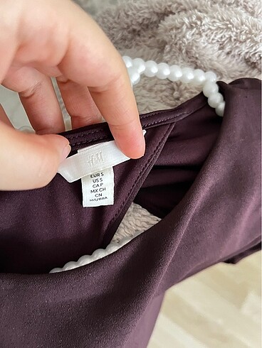 s Beden bordo Renk H&M sırt detaylı bordo elbise